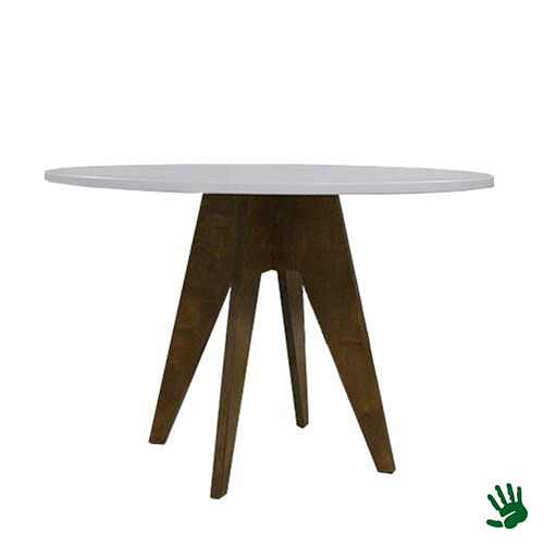 Oaky statafel rond, met wit blad