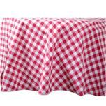 Linnen rood/wit geblokt, lxb 140x120 cm. 