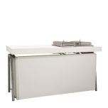 Steel White Buffet, 3 zijden gesloten met buffetblad incl. twee chafingdishes