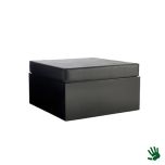 Black Velvet lounge poef groot met zwart kussen