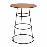 Alaric statafel - rond, corten blad met zwart chroom onderst