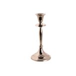 Zilverkleurige kandelaar 1-armig, 20 cm