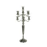 Kandelaar 9-armig zilver, hoogte 115 cm