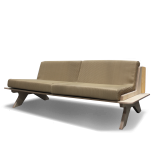 Harmony loungebank met beige kussens