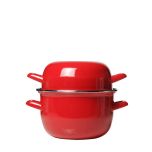 Mosselpan rood, 2,8 liter / 18 cm, met deksel 