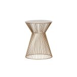 Home - Bijzettafel spiraal, brass goud, Ø35 h45 cm.