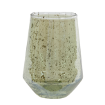 Waxinelichthouder - glas steenslag, olijf groen