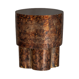 Home - Bijzettafel metaal bruin melange, Ø36 h42 cm.