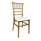 Stoel Napoleon goud, kunststof, witte zitting