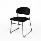Stapelstoel Teddy velvet zwart, lxbxh 55x52x79 cm.