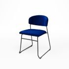 Stapelstoel Teddy velvet blauw, lxbxh 55x52x79 cm.