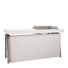 Steel White Buffet, 3 zijden gesloten met buffetblad incl. twee chafingdishes