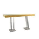 Bamboo statafel lang, met RVS Quatro onderstel, met LED