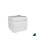 White Heaven poef klein, met wit kussen