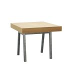 Oak zittafel, met Steel onderstel, lxbxh 80x80x76 cm.