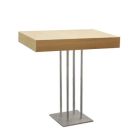 Oak statafel, met RVS Quatro onderstel, met LED