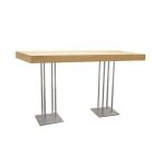 Oak statafel lang, met RVS Quatro onderstel, met LED
