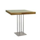 Palissander statafel, 80x60, met RVS Quatro onderstel, met LED