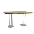 Palissander statafel lang, met RVS Quatro onderstel, met LED