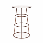 Benoît statafel - rond marmerblad Ø 60, koper onderstel