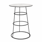 Benoît statafel - rond marmerblad Ø 60, zwart chroom onderst