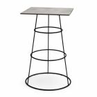 Quadra statafel - vierkant zwart marmer, zwart chroom ondrst