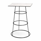 Quartus statafel - vierkant wit marmer, chrome onderstel