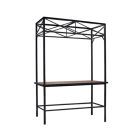 Hot Metal statafel lang, met houten blad en opbouw