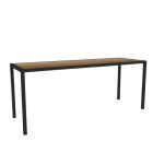 Hot Metal dinertafel lang, met houten blad