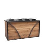 Hot metal buffet, met 4 chafingsdishes 1/1 GN