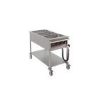 Au bain-marie wagen, 4x 1/1 GN, 230V, Incl inlays en deksels