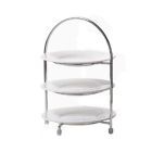 Draadetagère RVS 3-laags, rond, Ø 18,5 cm. Excl. borden