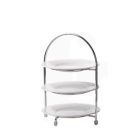 Draadetagère RVS 3-laags, rond, Ø 26.5 cm. Excl. borden
