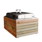Chafingdish1/1 GN, hout, rechthoekig