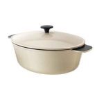 Braadpan ecru wit ovaal rond, 5 ltr.