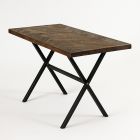 Klaptafel visgraat, klein met stalen onderstel