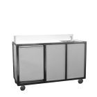 Mobiele wastafel RVS wit, met koelkast en close-in boiler