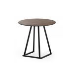 Zittafel zwart alu. met rond corten blad,  Ø 74.5cm  h74cm.