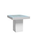 Monaco zittafel, witte kolom met LED verlicht blad