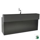 Black Velvet buffet / bar met tapzuil, zwart blad, zwart opzetstuk