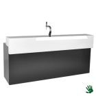 Black Velvet buffet / bar met tapzuil, zwart blad, wit opzetstuk