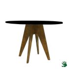 Oaky statafel rond, met zwart blad