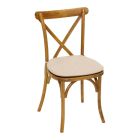 Monet stoel - Crossback houtlook, met kussentje