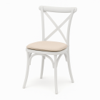 Monet stoel - Crossback wit, met kussentje