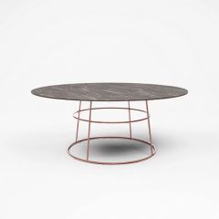 Stoel Raw, met bruin lederen zitting 