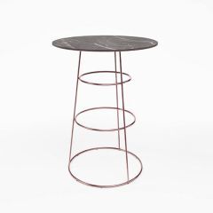 Stoel Raw, met bruin lederen zitting 