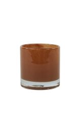 Stoel Raw, met bruin lederen zitting 