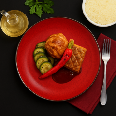 Stoel Raw, met bruin lederen zitting 